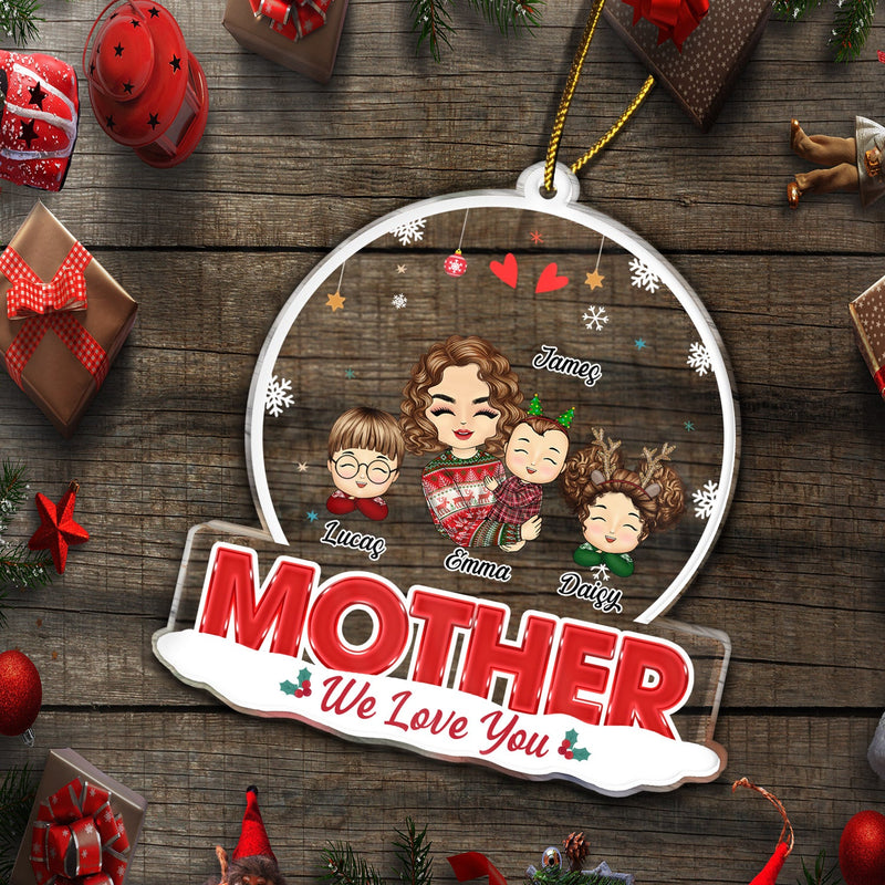 Grandkids Nana Mommy - Christmas Gift For Grandma, Mother, Aunt - Personalized Custom Shaped Acrylic Ornament