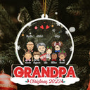 Grandkids Papa Daddy - Christmas Gift For Grandpa, Father, Uncle - Personalized Custom Shaped Acrylic Ornament