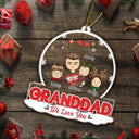 Grandkids Papa Daddy - Christmas Gift For Grandpa, Father, Uncle - Personalized Custom Shaped Acrylic Ornament