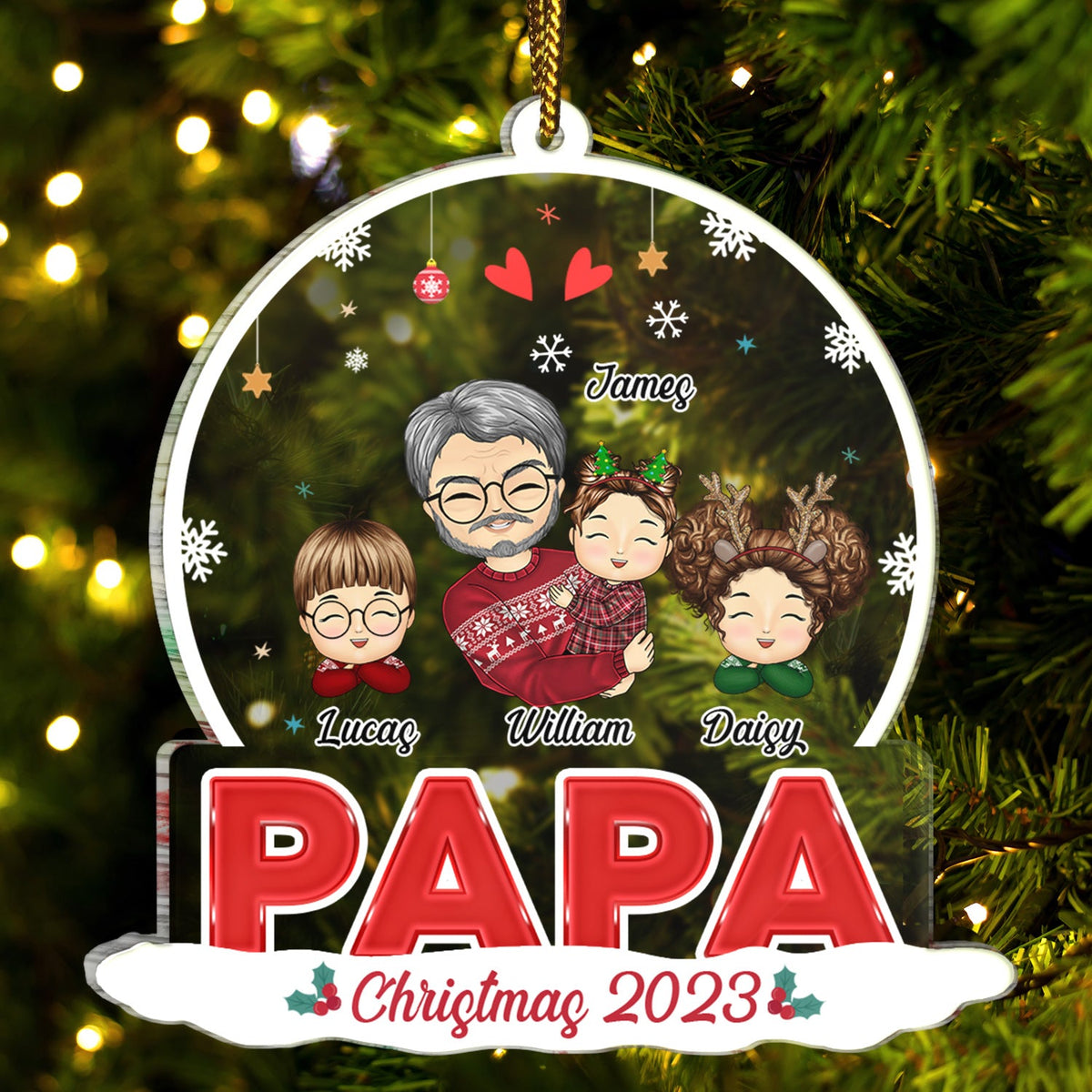 Grandkids Papa Daddy - Christmas Gift For Grandpa, Father, Uncle - Per ...