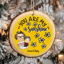 Vous êtes mes petits-enfants rayon de soleil - Cadeau de Noël pour grand-mère, mère et petits-enfants - Ornement en tranche de bois personnalisé