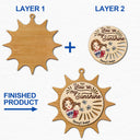 You Are My Sunshine Grandkids - Christmas Gift For Grandmother, Mother, Grandkids - Personalized 2-Layered Wooden Ornament