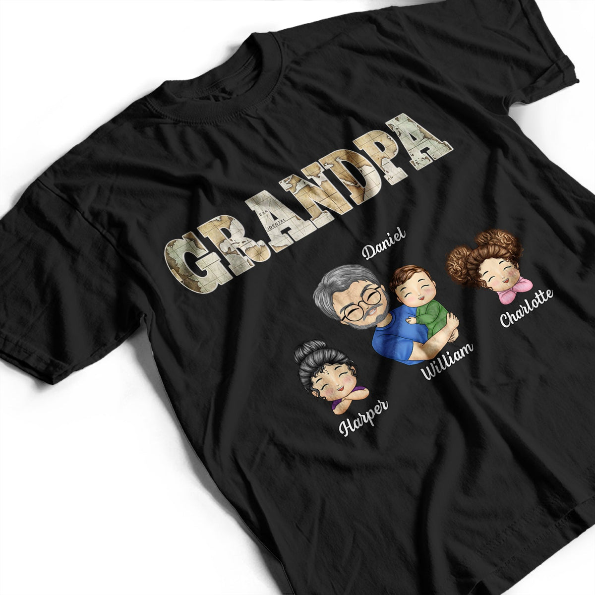 Petits-enfants Papa Daddy - Cadeau pour grand-père, père, oncle - T-shirt personnalisé