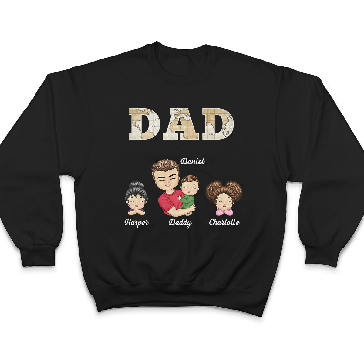 Petits-enfants Papa Daddy - Cadeau pour grand-père, père, oncle - T-shirt personnalisé