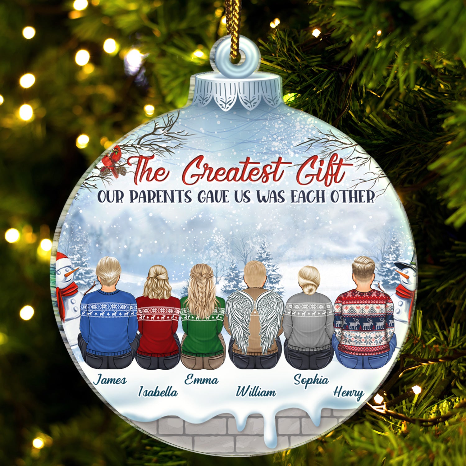 The Greatest Gift Our Parents Gave Us Was Each Other - Christmas Gift For Siblings, Parents - Personalized Custom Shaped Acrylic Ornament