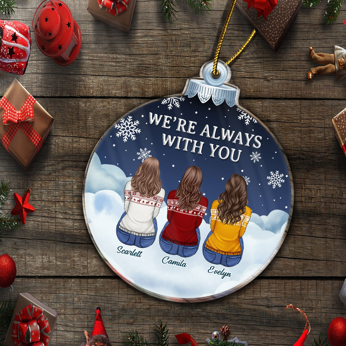I Am Always With You - Christmas Memorial Gift For Family - Personalized Custom Shaped Acrylic Ornament