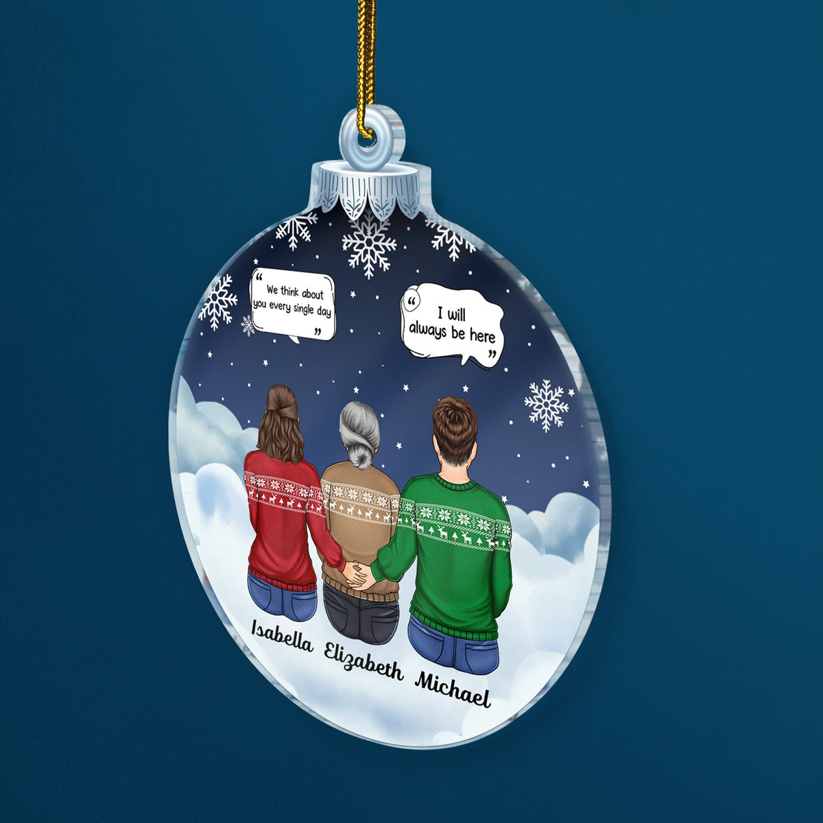 We Miss You I Know - Christmas Memorial Gift For Family - Personalized Custom Shaped Acrylic Ornament