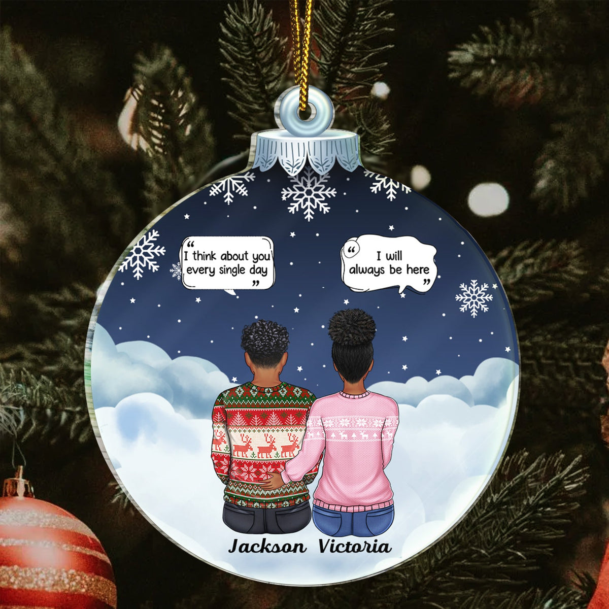 We Miss You I Know - Christmas Memorial Gift For Family - Personalized Custom Shaped Acrylic Ornament