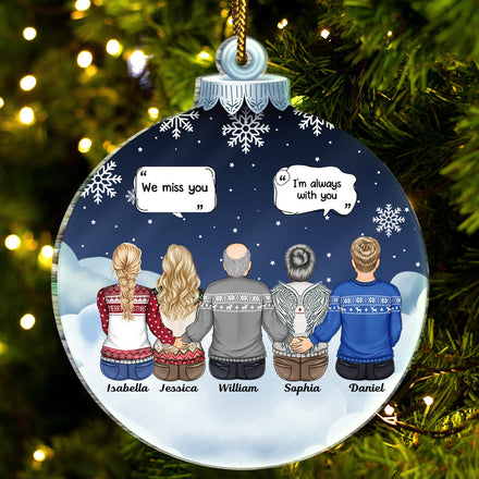 We Miss You I Know - Christmas Memorial Gift For Family - Personalized Custom Shaped Acrylic Ornament