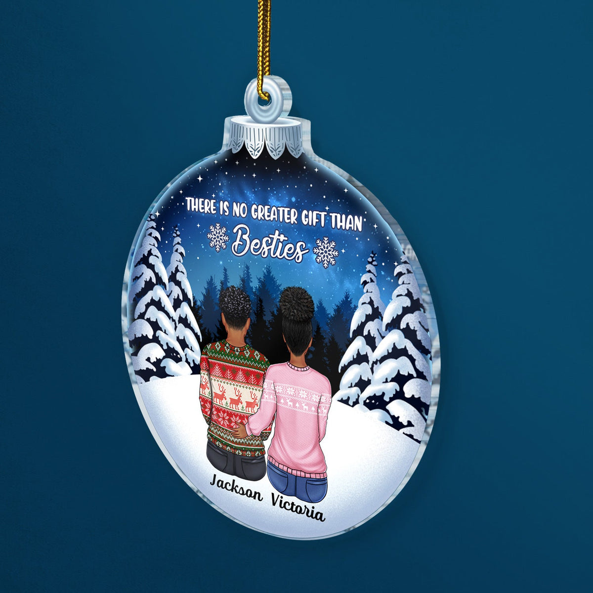 There Is No Greater Gift Than Family - Christmas Memorial Gift For Siblings, Family - Personalized Custom Shaped Acrylic Ornament