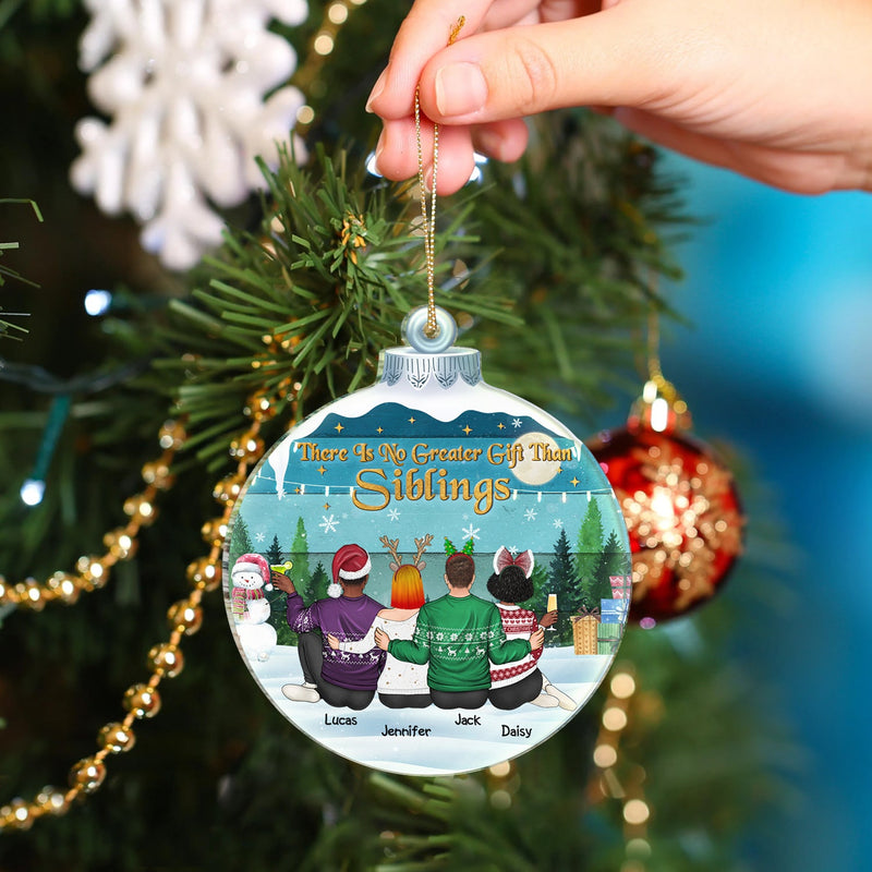 There Is No Greater Gift Than Friendship - Christmas Memorial Gift For Best Friends, Besties, Sisters - Personalized Custom Shaped Acrylic Ornament