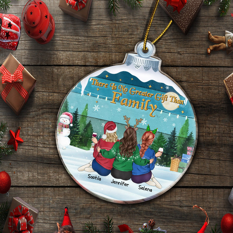 There Is No Greater Gift Than Friendship - Christmas Memorial Gift For Best Friends, Besties, Sisters - Personalized Custom Shaped Acrylic Ornament