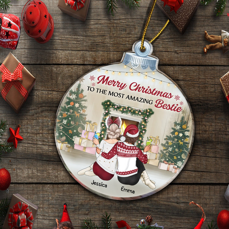 Les meilleures amies sont les sœurs que nous choisissons pour nous-mêmes - Cadeau de Noël pour les meilleures amies, sœurs - Ornement acrylique personnalisé en forme personnalisée