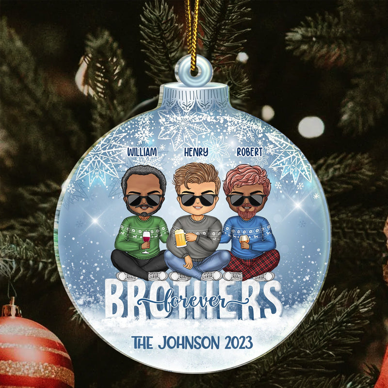 Besties Best Team Forever - Christmas Gift For Colleagues, Sisters, Brothers, Siblings, Best Friends - Personalized Custom Shaped Acrylic Ornament