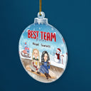 Besties Sisters Forever - Cadeau de Noël pour collègues, frères, frères et sœurs, meilleurs amis - Décoration acrylique personnalisée en forme personnalisée