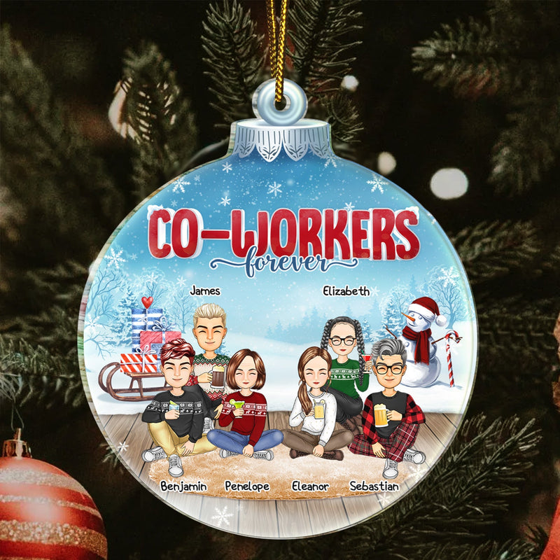 Besties Sisters Forever - Cadeau de Noël pour collègues, frères, frères et sœurs, meilleurs amis - Décoration acrylique personnalisée en forme personnalisée