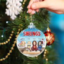 Besties Sisters Forever - Cadeau de Noël pour collègues, frères, frères et sœurs, meilleurs amis - Décoration acrylique personnalisée en forme personnalisée