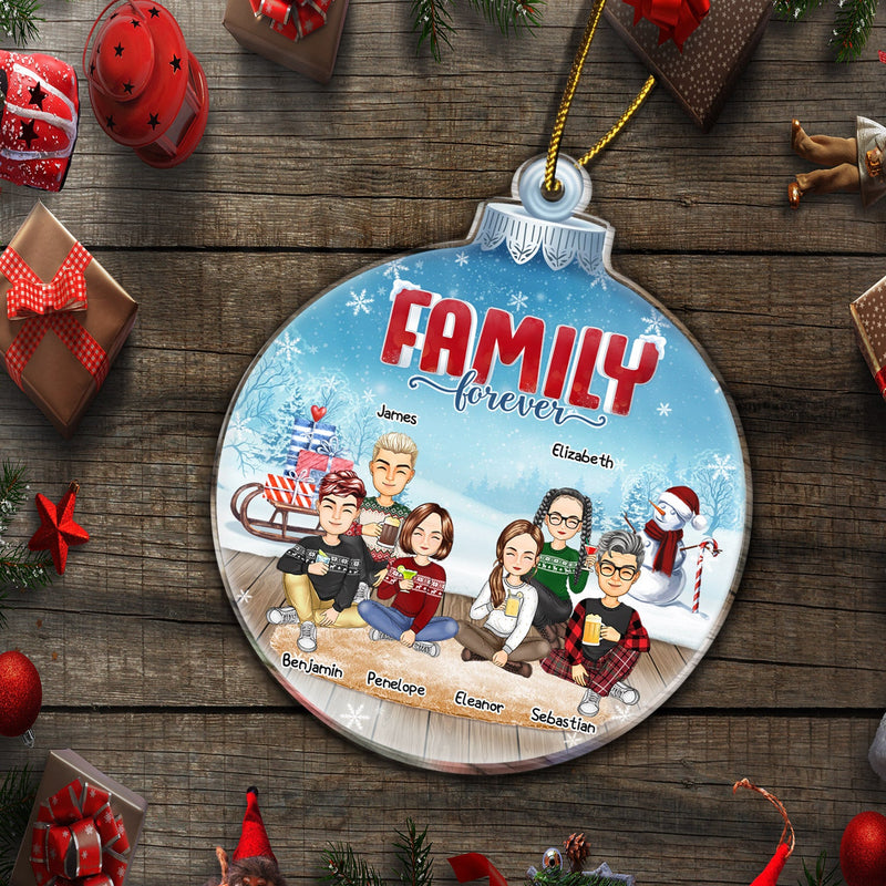 Besties Sisters Forever - Cadeau de Noël pour collègues, frères, frères et sœurs, meilleurs amis - Décoration acrylique personnalisée en forme personnalisée