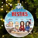 Besties Sisters Forever - Cadeau de Noël pour collègues, frères, frères et sœurs, meilleurs amis - Décoration acrylique personnalisée en forme personnalisée