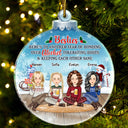 Besties Keeping Each Other Sane - Christmas Gift For Colleagues, Sisters, Brothers, Siblings, Best Friends - Personalized Custom Shaped Acrylic Ornament