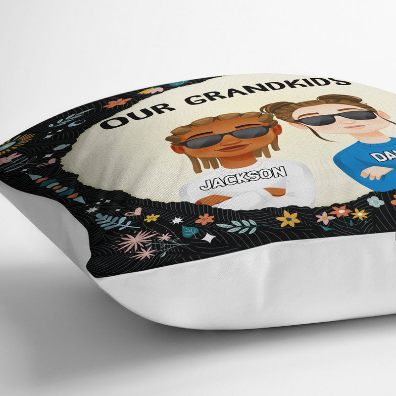 Flat Art Our Grandkids - Birthday, Holiday Gift For Grandparents, Nana, Papa - Personalized Pillow