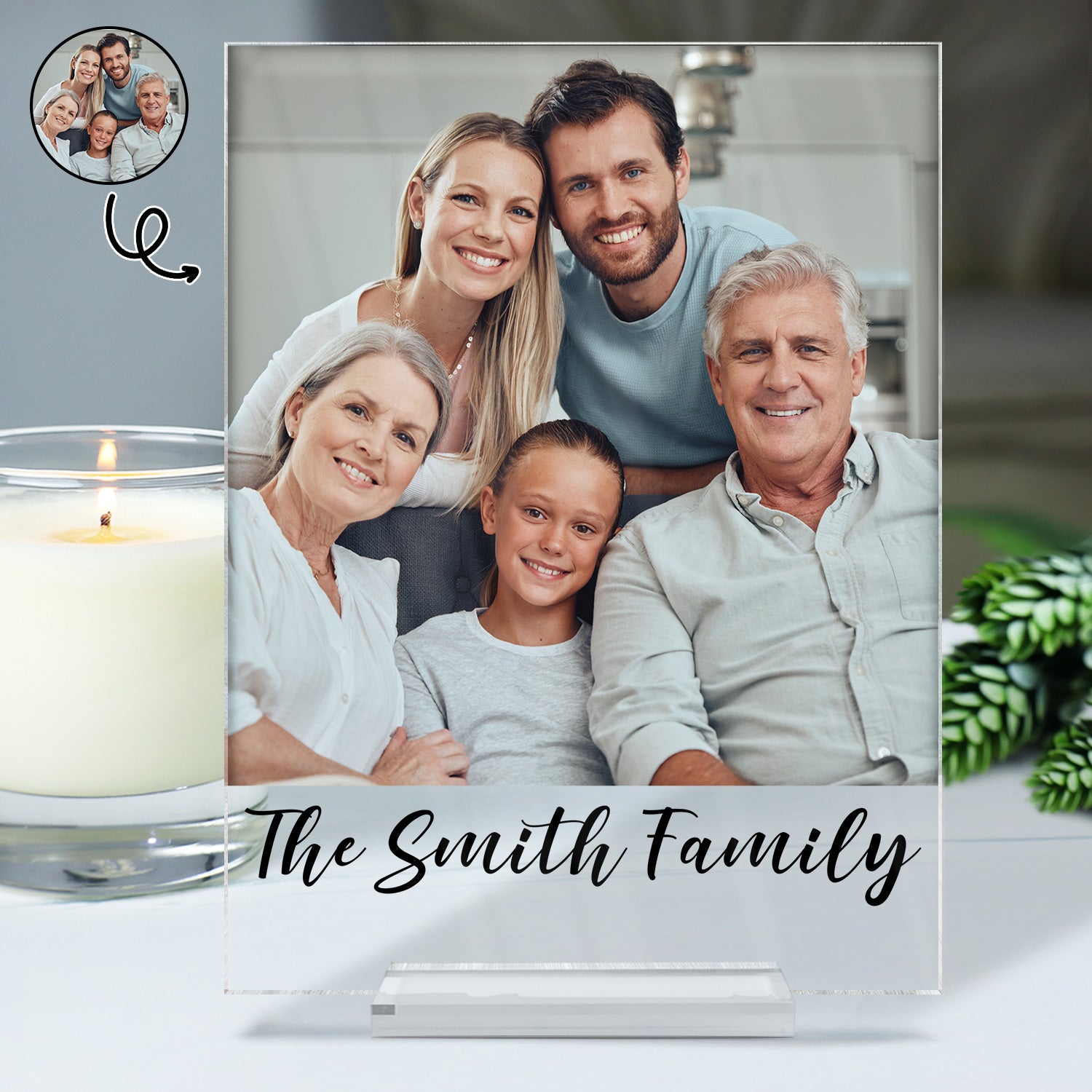 Custom Photo Family - Gift For Couples, Besties, Sibling, Dog Lovers, Cat Lovers - Personalized Vertical Rectangle Acrylic Plaque