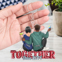 Couple Hugging Together Since - Anniversary Gift For Couples - Personalized Cutout Acrylic Keychain