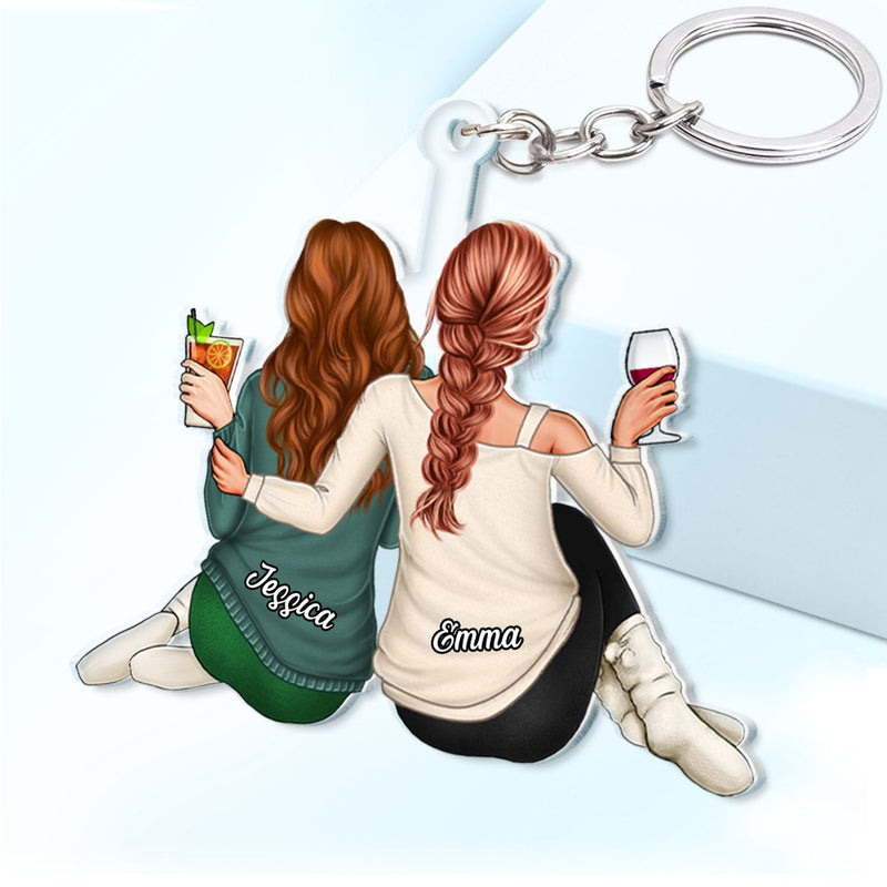 Couple Hugging - Anniversary Gift For Couples - Personalized Cutout Acrylic Keychain