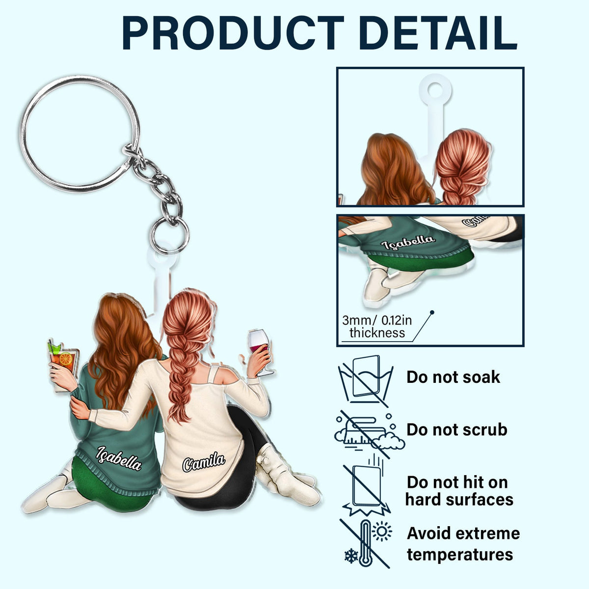 Couple Hugging - Anniversary Gift For Couples - Personalized Cutout Acrylic Keychain