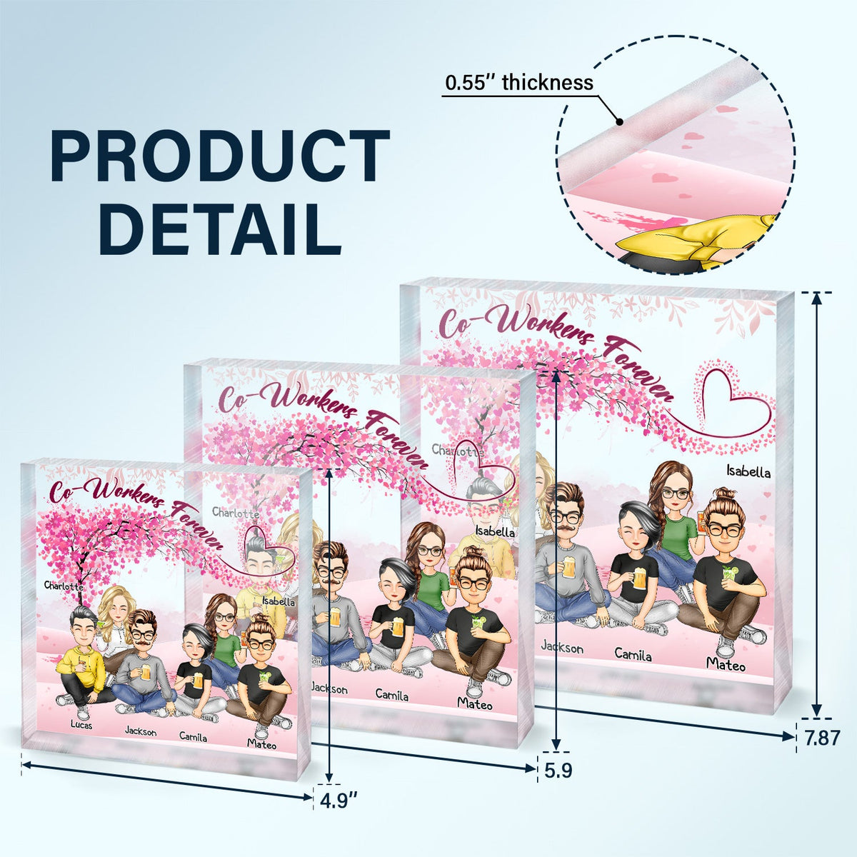 Besties Sisters Forever - Gift For Colleagues, Brothers, Siblings, Best Friends - Personalized Square Shaped Acrylic Plaque