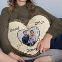 Custom Photo Puzzle Name - Birthday, Holiday Gift For Parent, Couple, Grandparent - Personalized Heart Shaped Pillow