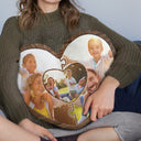 Custom Photo Puzzle Picture - Birthday, Holiday Gift For Parent, Couple, Grandparent - Personalized Heart Shaped Pillow