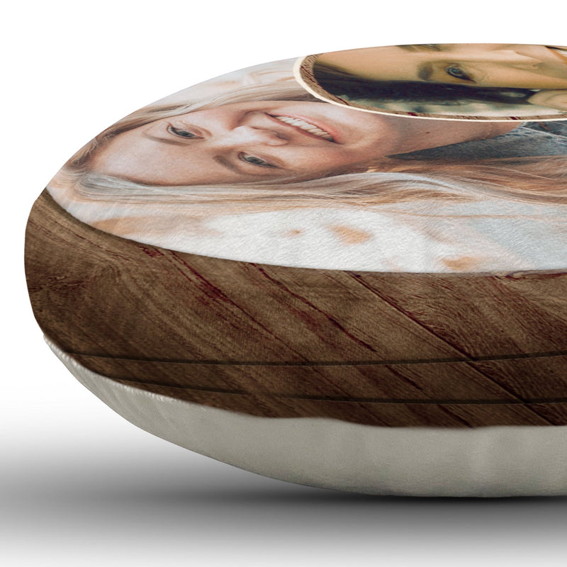 Custom Photo Puzzle Picture - Birthday, Holiday Gift For Parent, Couple, Grandparent - Personalized Heart Shaped Pillow