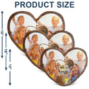 Custom Photo Puzzle Picture - Birthday, Holiday Gift For Parent, Couple, Grandparent - Personalized Heart Shaped Pillow
