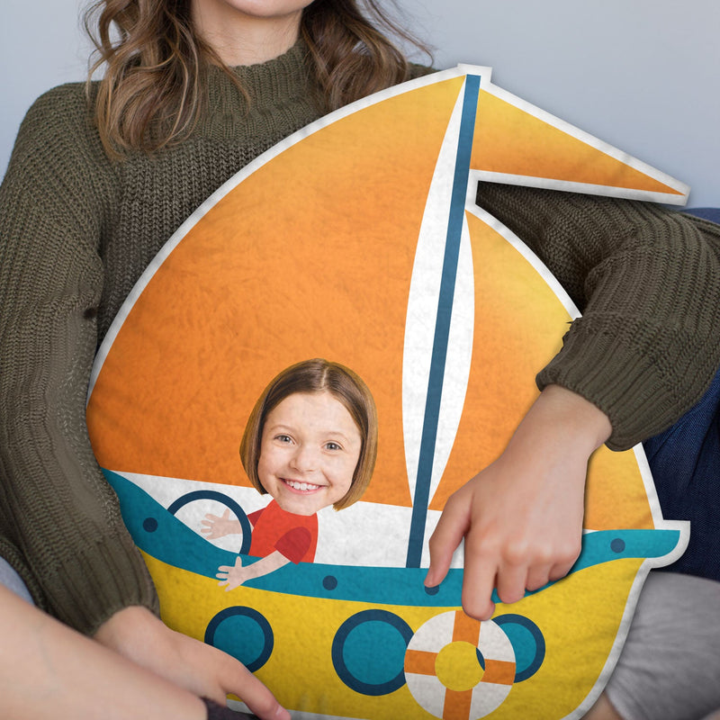 Custom Photo Funny Kid Vehicle - Gift For Children, Grandkids - Personalized Custom Shaped Pillow
