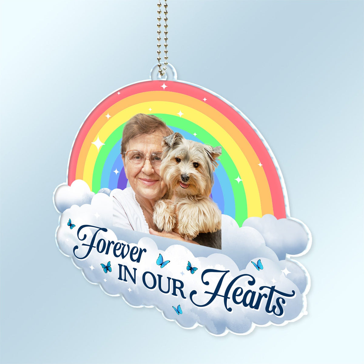 Custom Photo In Loving Memory - Memorial Gift For Pet, Family, Friends - Personalized Acrylic Car Hanger