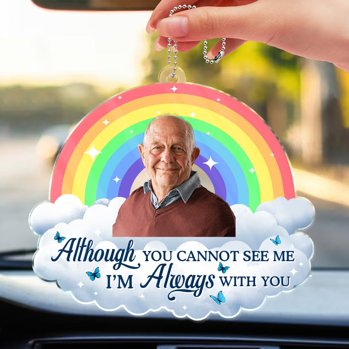 Custom Photo In Loving Memory - Memorial Gift For Pet, Family, Friends - Personalized Acrylic Car Hanger