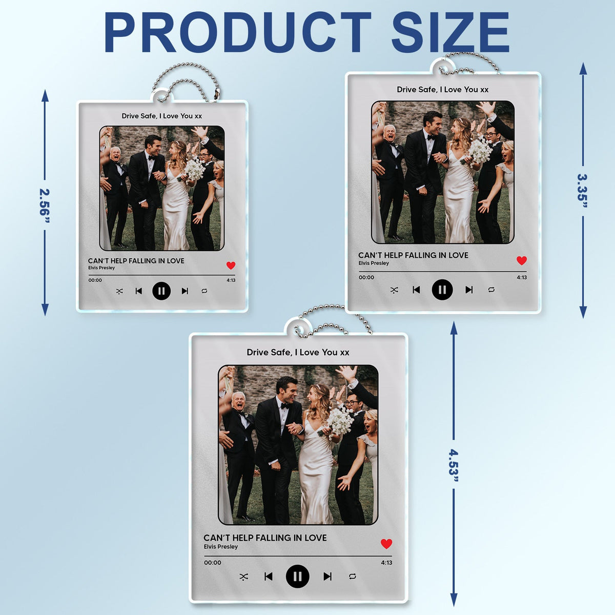 Custom Photo Favorite Song - Gift For Couples, BFF, Family - Personalized Acrylic Car Hanger