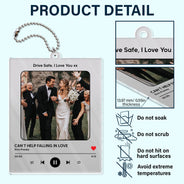 Photo personnalisée avec chanson préférée - Cadeau pour couples, BFF, famille - Cintre de voiture en acrylique personnalisé