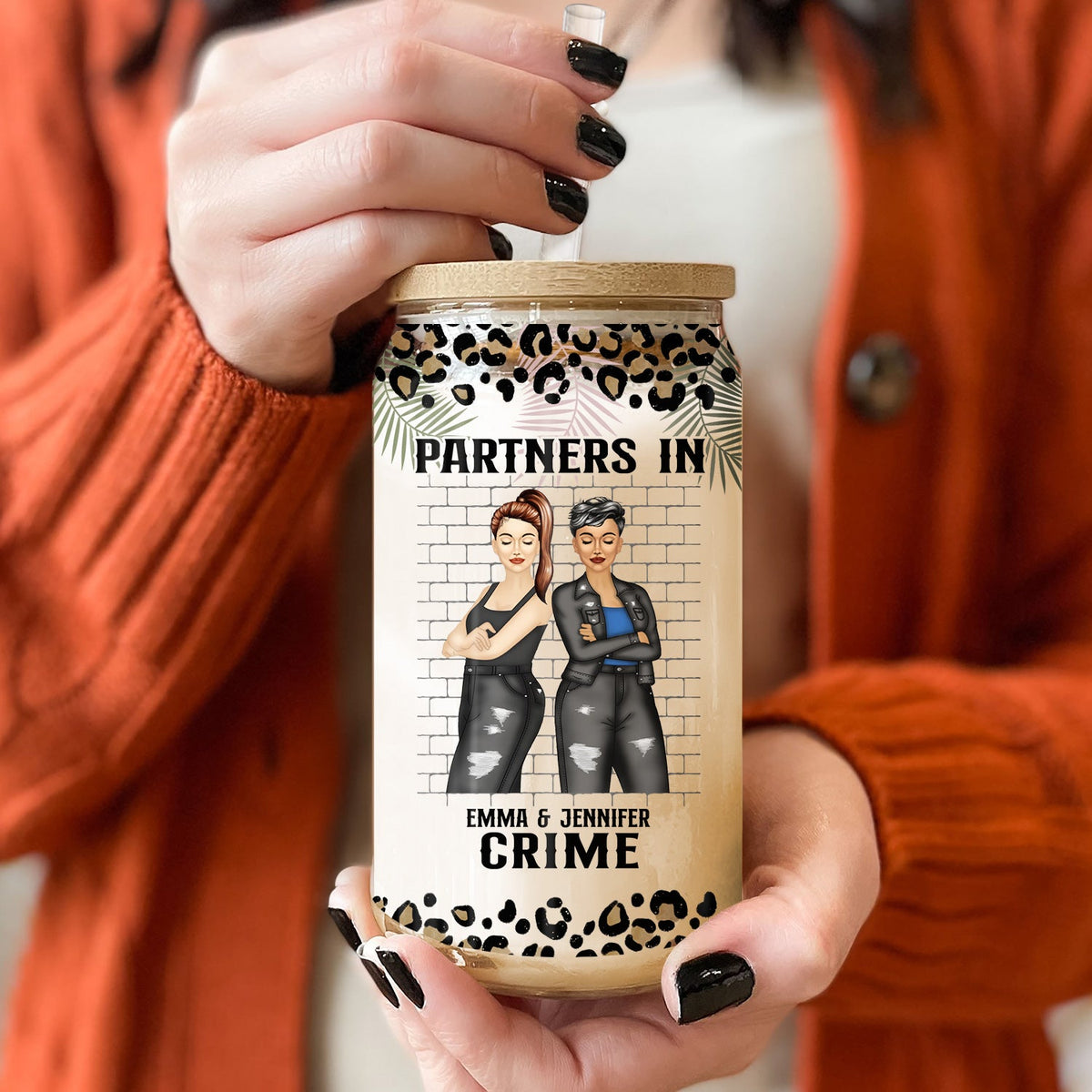 Partenaires de crime si on se fait prendre - Cadeau pour les meilleurs amis - Canette en verre transparent personnalisée