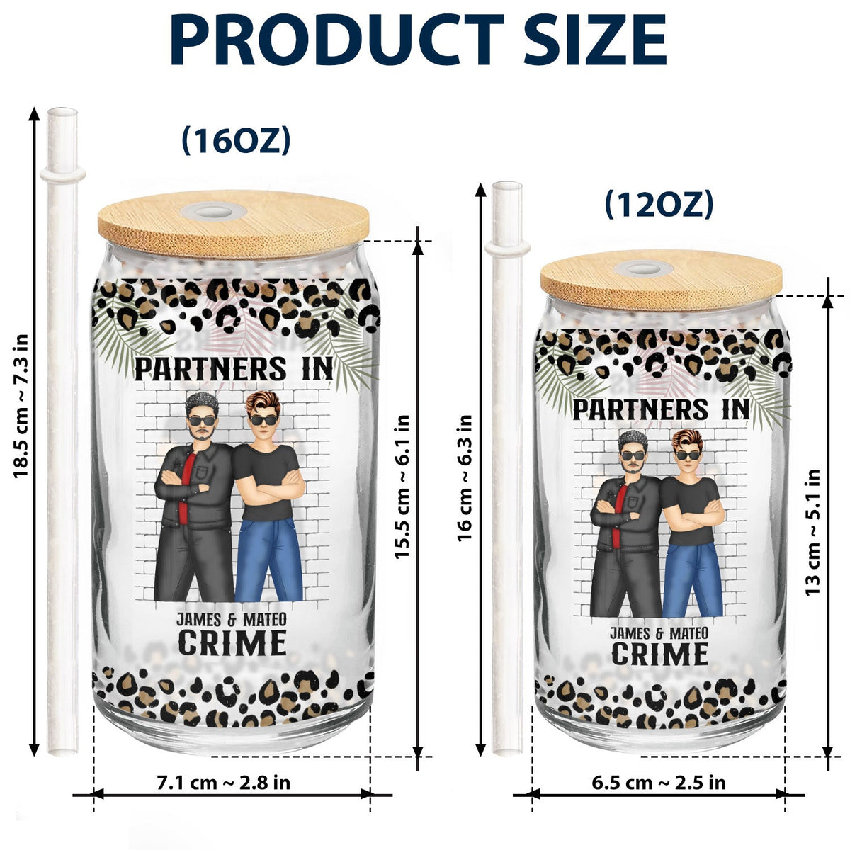 Partners In Crime If We Get Caught - Gift For Besties - Personalized Clear Glass Can