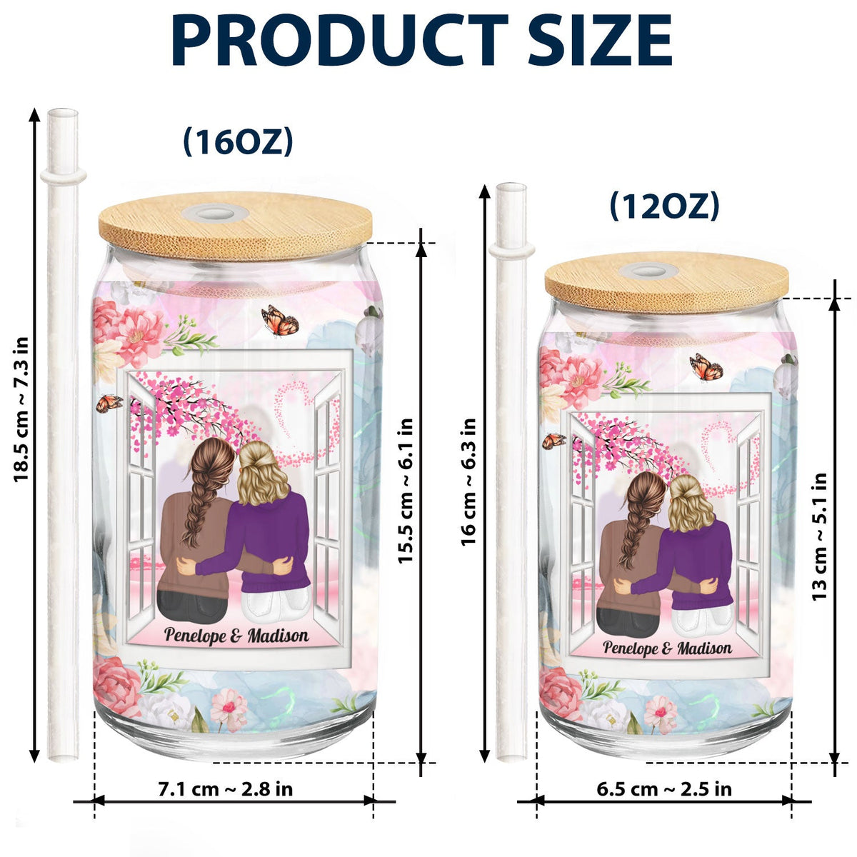 It Takes A Long Time To Grow An Old Friend - Gift For Besties - Personalized Clear Glass Can