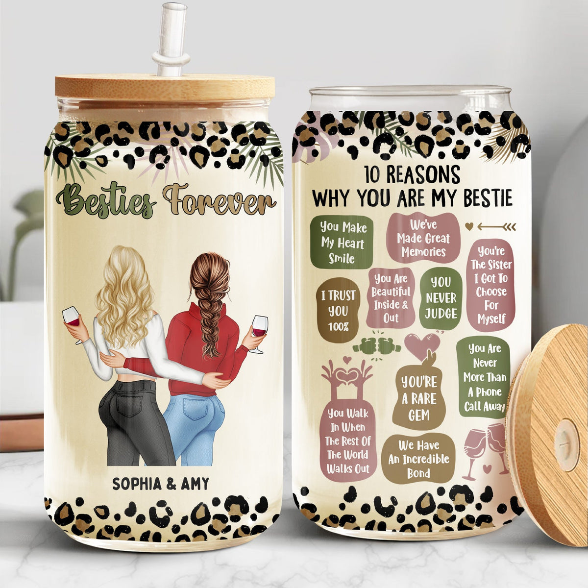 10 Reasons Why You Are My Bestie - Holiday, Birthday, Loving Gift For Friends, Colleagues - Personalized Clear Glass Can