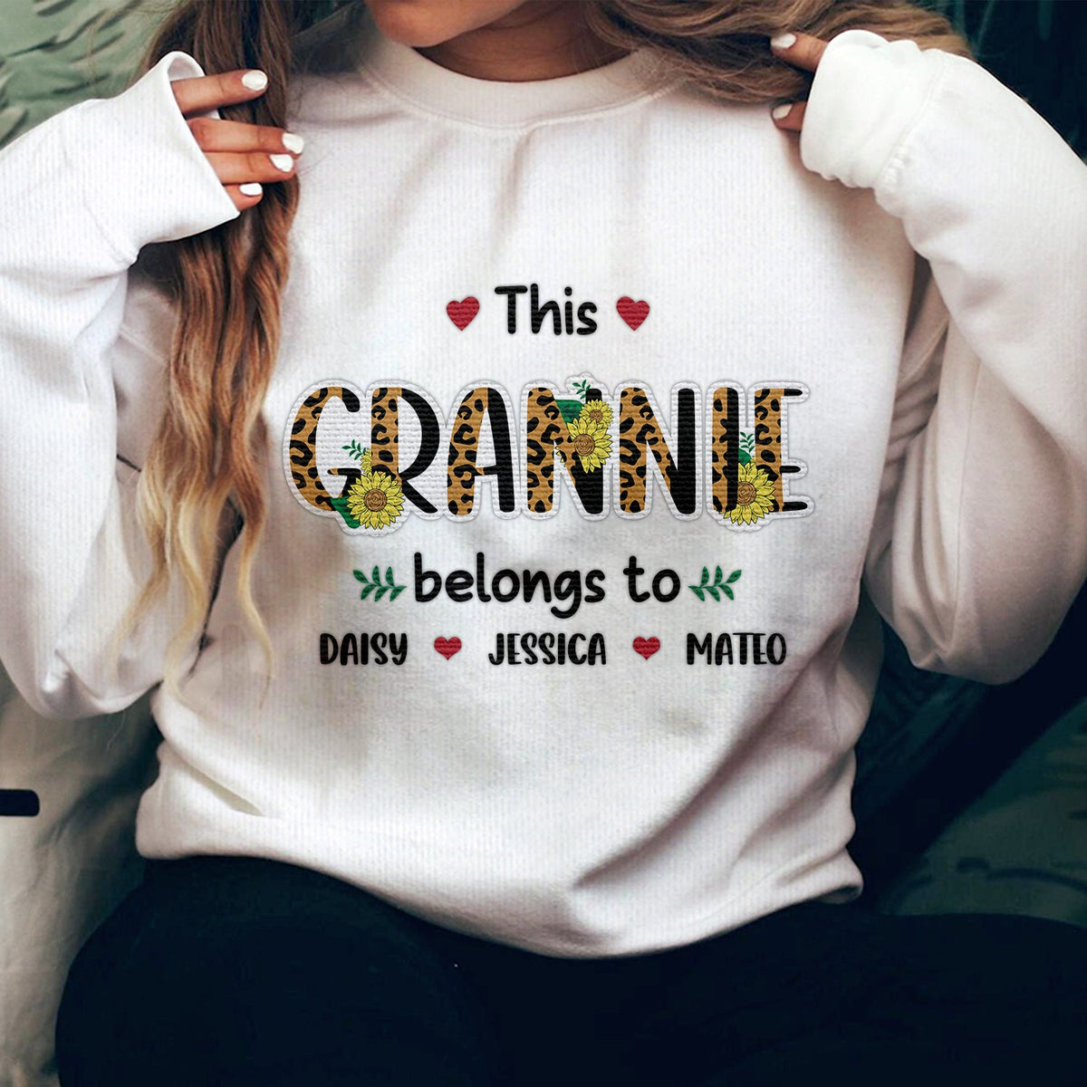 Leopard Title - Birthday, Loving Gift For Nana, Grandma, Mom, Mum, Mother - Personalized Embroidered Sweatshirt