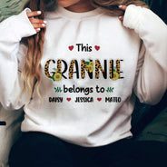 Leopard Title - Birthday, Loving Gift For Nana, Grandma, Mom, Mum, Mother - Personalized Embroidered Sweatshirt