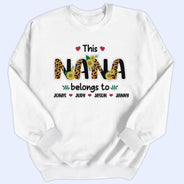 Leopard Title - Birthday, Loving Gift For Nana, Grandma, Mom, Mum, Mother - Personalized Embroidered Sweatshirt