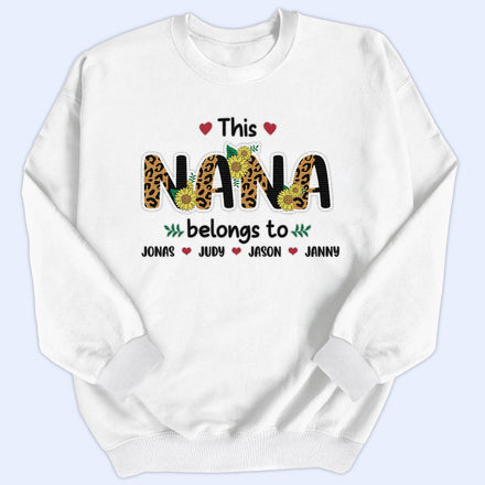 Leopard Title - Birthday, Loving Gift For Nana, Grandma, Mom, Mum, Mother - Personalized Embroidered Sweatshirt