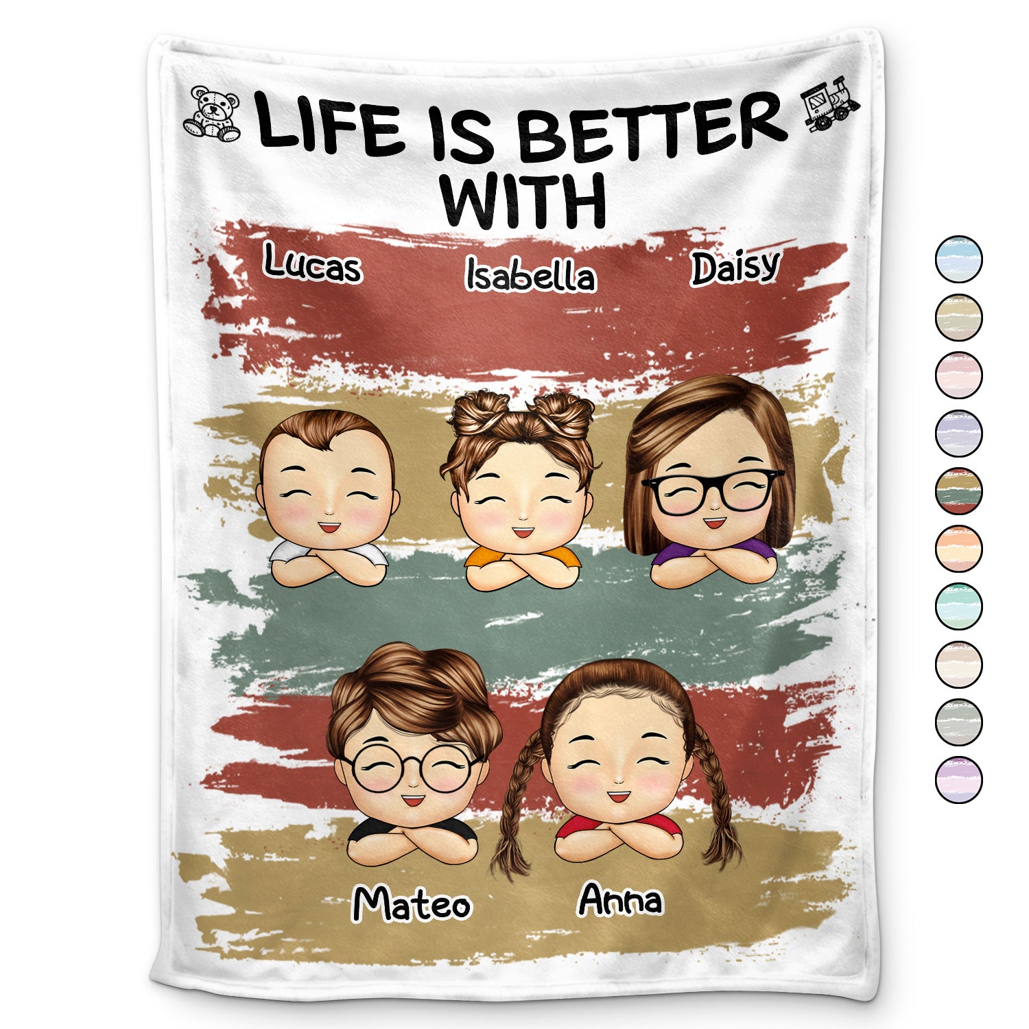 Life Is Better With Grandkids - Birthday, Loving Gift For Mother, Father, Grandma, Grandpa - Personalized Fleece Blanket, Sherpa Blanket