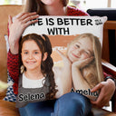 Custom Photo Life Is Better With Grandkids - Birthday, Loving Gift For Mother, Father, Grandma, Grandpa - Personalized Pillow