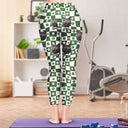 Photo personnalisée de visage d'animal de compagnie à motif à carreaux floraux - Cadeau d'anniversaire amusant pour maman de chien ou amoureux des chats - Leggings personnalisés